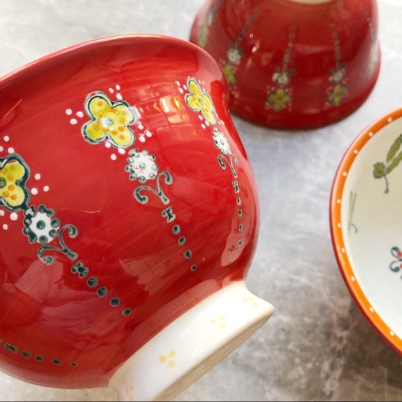 Anthropologie Other - Three Anthropologie Red Bowls